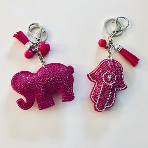 Pink bling keychains